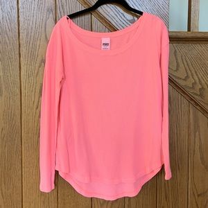 Coral loose long sleeve tee